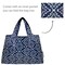 Wrapables Large & Small Foldable Tote Nylon Reusable Grocery Bags, Set of 2, Navy Deco